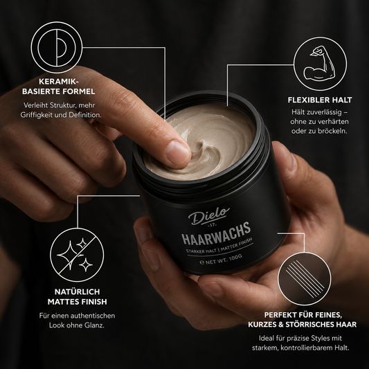 DIELO Haarwachs – Starker Halt, Mattes Finish
